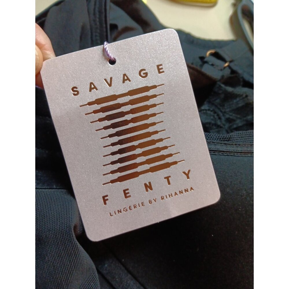 Savage X Fenty Not Sorry Womens 34C Padded Half Cup & Lace Underwire Black NWT - Picture 5 of 7